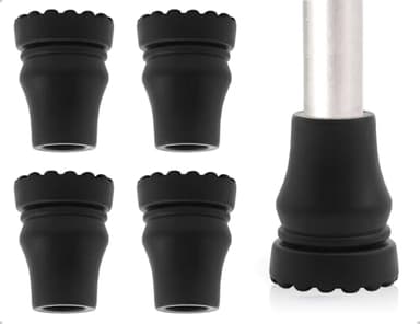 Emezddo 4 pièces tampons en caoutchouc pour cannes de marche,coussinets de poignée de béquille durables,embouts en caoutchouc de rechange,pieds en caoutchouc antidérapants(noir,16 mm)