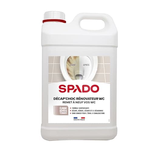SPADO - Décap'choc rénovateur WC - Formule surpuissante - désinfecte et désodorise - Spécial cuvettes encrassées - Sans danger pour l'émail et canalisations - 3 L - Fabriqué en France