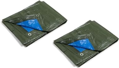 Kippen 6082K Lot de 2 Toiles à œillets Bicolore Dimensions 2 x 3 m Grammage 90 g/m²