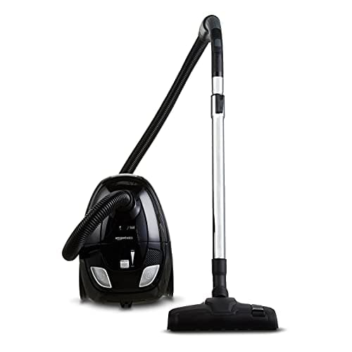 Amazon Basics Aspirateur avec sac, puissant, pour sols durs et tapis, filtre HEPA, compact et léger, 700 W, 1,5 L, Noir