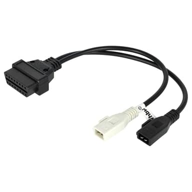 vhbw OBD2 - Câble Adaptateur pour Appareil de Diagnostic OBD pour Tous Les modèles Audi, Seat, Skoda, VW, Volkswagen - avec connecteur 2x2 Broches.