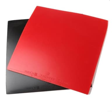 HEIBTENY Revêtement de rechange pour raquette de tennis de table de 2,2 mm, Fast Attack pour ping Pong, éponge dure en caoutchouc pour remplacement de l'âge et des dommages Rouge/noir (noir + rouge)