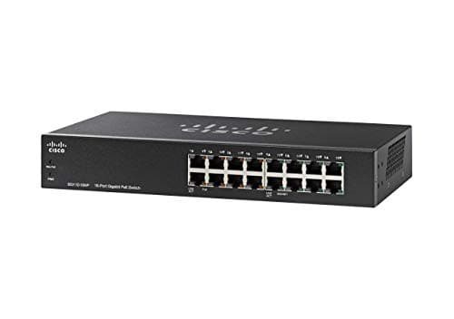 Cisco Commutateur non géré SG110-16HP avec 16 Ports Gigabit Ethernet (GbE), plus 64 W PoE, protection à vie limitée (SG110-16HP-EU)
