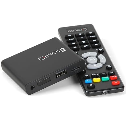 Lecteur Multimédia 4K Ultra-HD Micca pour Clés USB et Cartes MicroSD, Signalisation Numérique, Vidéos MKV MP4 MP3, Sorties HDMI 4K et AV, Lecture et Reprise Automatique