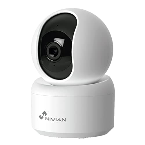 NIVIAN Caméra WiFi Intérieure 360° SuperHD 2K | Sécurisez Votre Maison 24/7 avec Vision Nocturne, Audio Bidirectionnel, Détection Humaine & Auto‑Tracking, MicroSD (Non Incluse)