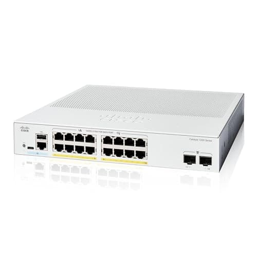 Cisco Commutateur Intelligent Cisco Catalyst 1200-16P-2G, 16 Ports GE, PoE, Ports SFP 2x1GE, Garantie limitée à Vie (C1200-16P-2G)