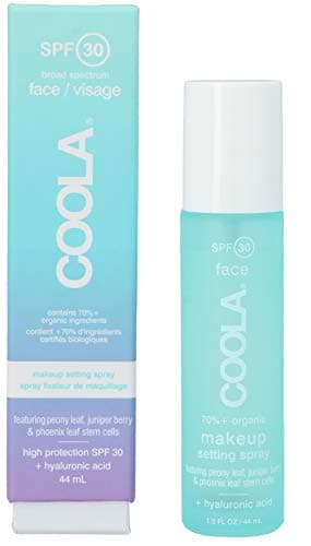 COOLA Brume Solaire Visage SPF30 Fixatrice de Maquillage, Thé Vert & Aloe Vera 44 ml, éco-responsable, Testée sous contrôle dermatologique, Adaptée aux peaux sensibles + résistante à l'eau