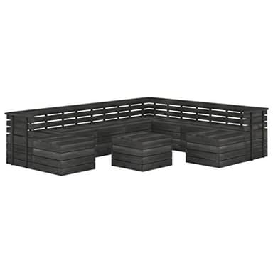 vidaXL Salon de Jardin Palette 2 pcs Mobilier de Patio Meubles de Terrasse Mobilier de Jardin Meubles d'Extérieur Gris Foncé Bois de Pin Massif