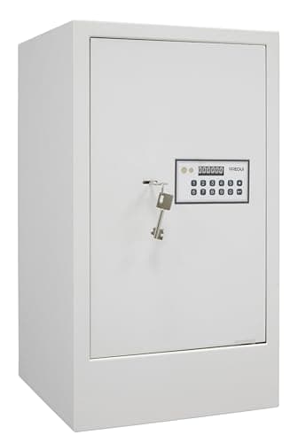 ARREGUI Magna 590090 Coffre fort à code et à clé | Coffre-fort de sécurité double sécurité verrouillage combinaison et clé | Grand Coffre fort avec socle pour maison, bureau | 62x35x36 cm | 71L