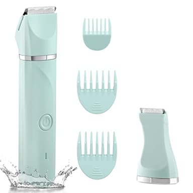 RAXMETRY Rasoir électrique pour femme, zone intime, pour femme, rasoir intime, rechargeable, étanche pour peau humide et sèche, vert