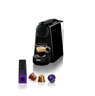 De'Longhi Nespresso Essenza Mini EN85.B, Machine à Café Automatique, Machine à Capsules pour une Seule Tasse, Ensemble de Bienvenue Inclus, Design Compact, Pression 19 Bar, 1150W, Noir Piano