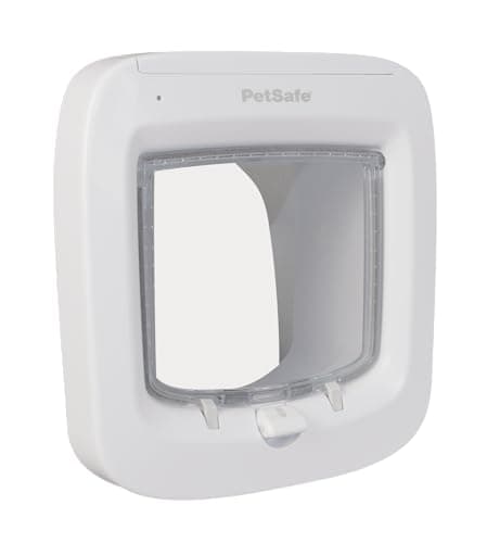 PetSafe Chatière à Puce électronique, accès sélectif pour Votre Chat, empêche Les étrangers d'entrer, Installation Facile, Chats jusqu'à 7 kg, Blanc