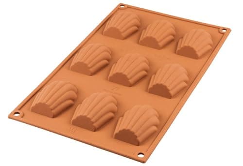 silikomart | SF032 Moule en Silicone pour Monoportions MADELEINE, antiadhésif, 9 Monoportions, Lot de 1 Moule à gâteau, 68 x 45 mm, h 17 mm, Made in Italy