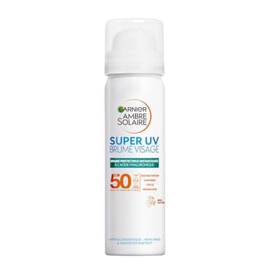 Garnier Ambre Solaire Super UV - Brume Solaire Protectrice Instantanée Visage et Cou - Protection & Anti-Pollution - Pour Tous Types de Peaux - 75 ml