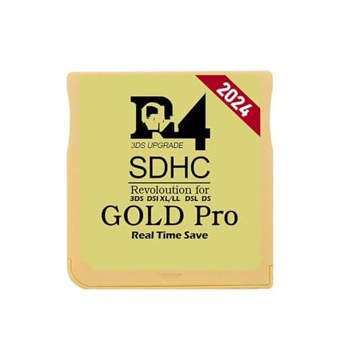 Convient pour 3DS DSL XL/LL 2024 R-4 SDHC Carte de jeu Carte mémoire numérique Carte flash Accessoires de jeu Carte portable (doré)