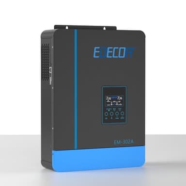 EDECOA Onduleur Hybride 24v 3000w MPPT 80A 3.2KVA/3000W 220v Pur Sinus (Off-Grid) Chargeur Solaire avec Chargeur de Batterie, réseau prioritaire, régulateur de Charge Solaire