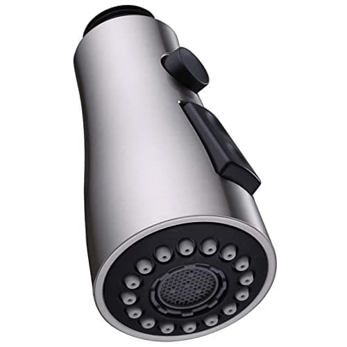Angle Simple Tête de robinet de cuisine, pulvérisateur de robinet d'évier, avec modes jet, douche et pause, nickel brossé