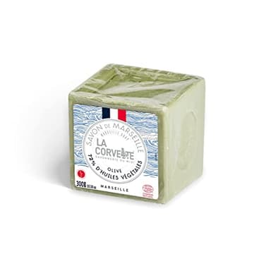 La Corvette, Le Cube Edition Limitée Savon de Marseille Olive, 300 g - Savon de Marseille traditionnel certifié naturel Cosmos NAT