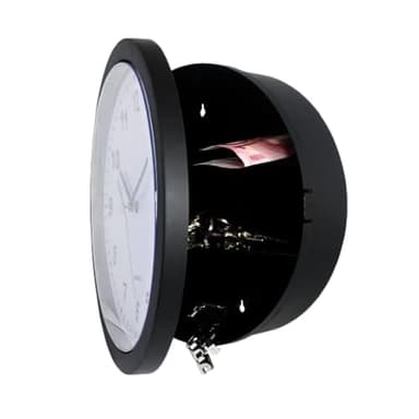 Ekna - Cachette pour objets de valeur - Horloge murale avec coffre-fort - Fonctionne comme boîte pour argent, bijoux, montres, clés - (horloge)