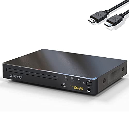 Compact Lecteurs DVD pour TV - LP-099 Lecteur CD DVD acec Port HDMI/AV/Coaxiale, Entrée USB, MIC Sortie, Multi-région 1~6 (câble HDMI & AV Inclus)