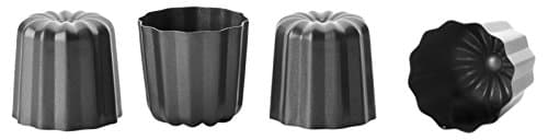 Ibili 828800 Moule Cannèle 4 U, Acier, Noir, 6 x 6 x 5 cm