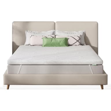 Novilla Surmatelas 90 X 190 CM, Surmatelas en Mousse à Mémoire de Forme Gel, Épaisseur 5 CM, avec Design Antidérapant et Certification de Sécurité, sans Odeur, Housse Lavable