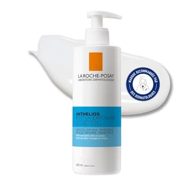 La Roche-Posay, Anthelios, Lait Après-Soleil, Idéal Peaux Sensibles Exposées au Soleil, Soin Triple Action : Apaise, Répare et Renforce, Texture Lactée pour Visage et Corps, 400 ml