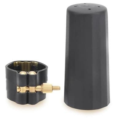 Ligature pour Bec de Saxophone Alto, Ligature pour Bec de Saxophone Alto avec Capuchon Plastique Ligatures Cuir PU pour Saxophone Alto, Embout Buccal Clip avec Capuchon pour Saxophone Alto