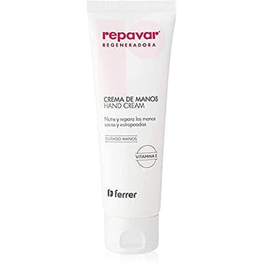 Repavar - Crème pour les Mains à la Rose Musquée, à l'Acide Hyaluronique et au Collagène - Enrichie en Vitamine E et en Glycérine - Répare, Hydrate et Régénère les Mains Sèches et Gercées - 75 ml