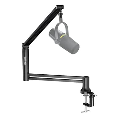 socodox Bras de Microphone, Bras de Micro à Profil Bas de Première Qualité pour Streaming, Recording, Entièrement Ajustable 360° Rotatif 90° Pliable pour Podcasts, Streaming, Gaming, Noir