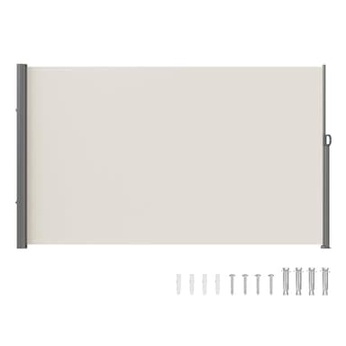 VEVOR Auvent Latéral Rétractable 160x300 cm Paravent Extérieur Imperméable Brise-Vue Tissu en Polyester 180 g/m² Pare-vent Écran de Séparation Résistant aux UV 30+ pour Jardin, Balcon, Terrasse, Beige