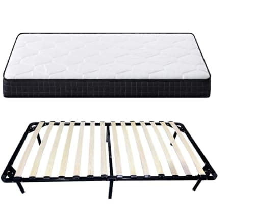 Endormir Sommier et Matelas 90x190 Ensemble,Matelas Mousse Epaisseur 14CM pour lit 90x190 avec Sommier avec Pieds. (Matelas Epaisseur 14CM Sommier avec Pieds)