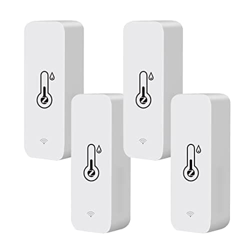 pour Tuya pour Zigbee Thermomètre Hygromètre Intelligent, Pack de 4 Thermomètre Hygromètre pour Zigbee, Détecteur de Température et d'Humidité sans Fil pour Serre Domestique