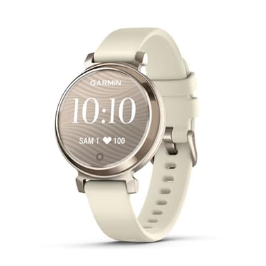 Garmin Lily 2 - Petite Montre connectée et élégante - Cream Gold avec Bracelet Silicone Blanc Coco - Cadran 35 mm, x