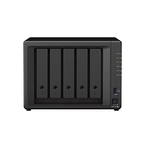 Synology DS1522+ 5-Bay DiskStation NAS AMD Ryzen R1600 8 Go RAM 4 x RJ-45 1 GbE port LAN, paquet avec 5 x 6 To WD Red Plus HDDs