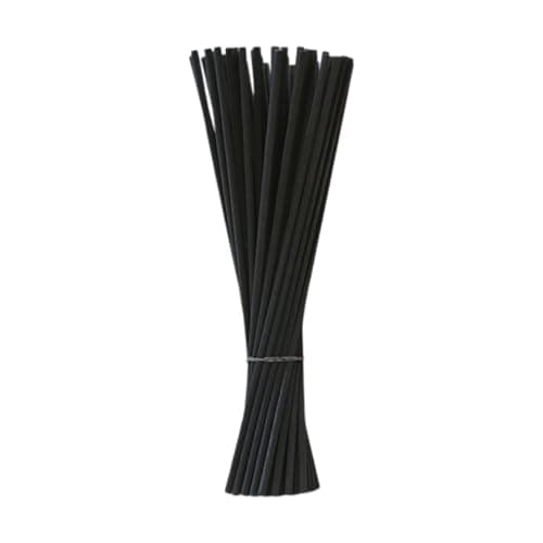 FuzlPnag 50 Pièces Batonnets Diffuseur Parfum,Bâtons de Diffuseur de Roseaux, bâtons de diffuseur d'arôme d'huile essentielle(Noir)