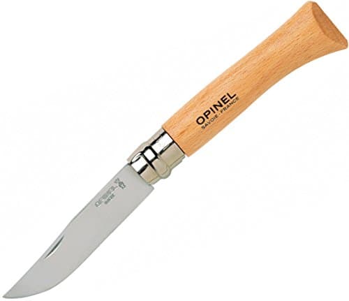 Opinel - N°06 Couteau de Poche en Blister - Lame 7 cm Acier Inox, Manche Bois de Hêtre, Usage Quotidien, Bague de Sécurité Virobloc - Fabrication Française