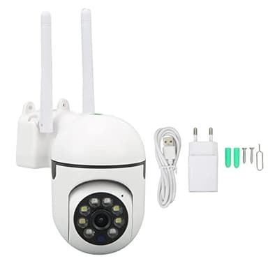 Yinhing Caméra de sécurité Extérieure, Lot de 2 Caméras de sécurité PTZ WiFi à Vision Nocturne à 360 Degrés avec Audio Bidirectionnel, Stockage Gratuit dans Le Cloud 2,4 G 5 G (Prise UE)