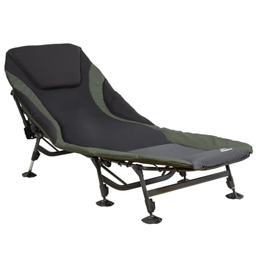 CampFeuer Chaise longue XXL 207 x 88 x 30-106 cm | Chaise longue à carpe stable et réglable en hauteur avec 8 pieds | Lit de camp pliable, lit de camping, chaise longue de camp, lit de camp, lit de