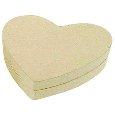 Décopatch BT036C - Un support en papier brun mâché 13x11x3,5 cm, Boite cœur