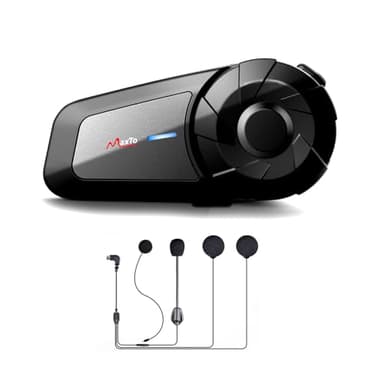 QSPORTPEAK MX1 Intercom Moto Casques 2 Voies Communication Systèmes Oreillette Bluetooth pour Casque Moto/ATV 2 Unités 1200M, écouteur Bluetooth pour Casque Motocyclette/ATV (1 Unités)