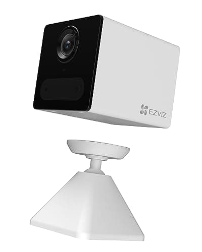 EZVIZ CB2 1080P Caméra Surveillance WiFi Interieur sans Fil sur Batterie 2000mAh, Caméra Bébé WiFi 2.4Ghz, Détection de Personne, 5m Vision Nocturne, Audio Bidirectionnel, Type C, Magnetic Mount Blanc