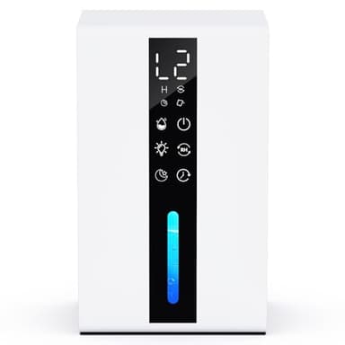 Déshumidificateur d Air 48 W, minuteur 48 h, lumière nocturne colorée, avec arrêt automatique et décongélation, ultra silencieux, portable, pour salle de bain, chambre, sous-sol 1,8 l