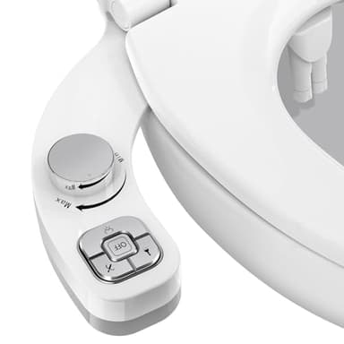 Vantency Bidet Toilette WC non électrique - Toilette Japonaise -Deux Buses ables Autonettoyantes - Conception à Boutons - Facile à utiliser (argenté)