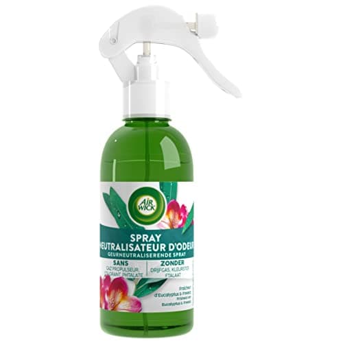 Air Wick Spray Neutralisateur D'Odeurs Aux Huiles Essentielles Eucalyptus et Freesia - Blanc, 237 ML (Lot de 1)