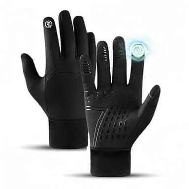Zoruam Gants De VéLo Chauds pour Hommes et Femmes, Écrans Tactiles, Antidérapants, Coupe-Vent pour Hiver, Course, Ski, Équitation, Randonnée, Conduite Automobile, Alpinisme, Noir, Unisexes-Adultes