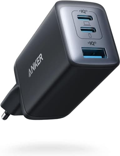 Anker Chargeur USB C (Nano II 65 W), station 3 ports, PPS, Rapide, bloc d'alimentation USB C compact pour MacBook Pro, iPad Pro, Steam Deck, Galaxy S20, Dell XPS 13, Note 20/10+, iPhone 16/15, Pixel