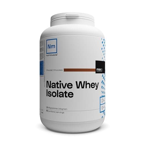 Isolat De Whey Native Low Lactose| Jusqu'à 90% de protéines • Lait français • Prise de Muscle • Musculation & Fitness | Nutrimuscle | Chocolat - 1,5kg