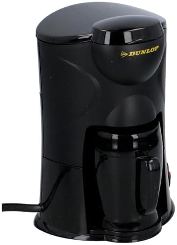 DUNLOP Cafetière de voyage 1 tasse, 170 W, filtre permanent, branchement sur l’allume-cigare, pour voitures, camions, camping-cars, avec interrupteur marche/arrêt (12 V) 871125207915