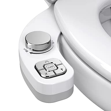 WRISIN Bidet Toilette WC Bidet Japonaise Pulvérisateur Bidet Kit Abattant WC Alle De Bain avec Double Buses rétractables autonettoyantes (CHROME)